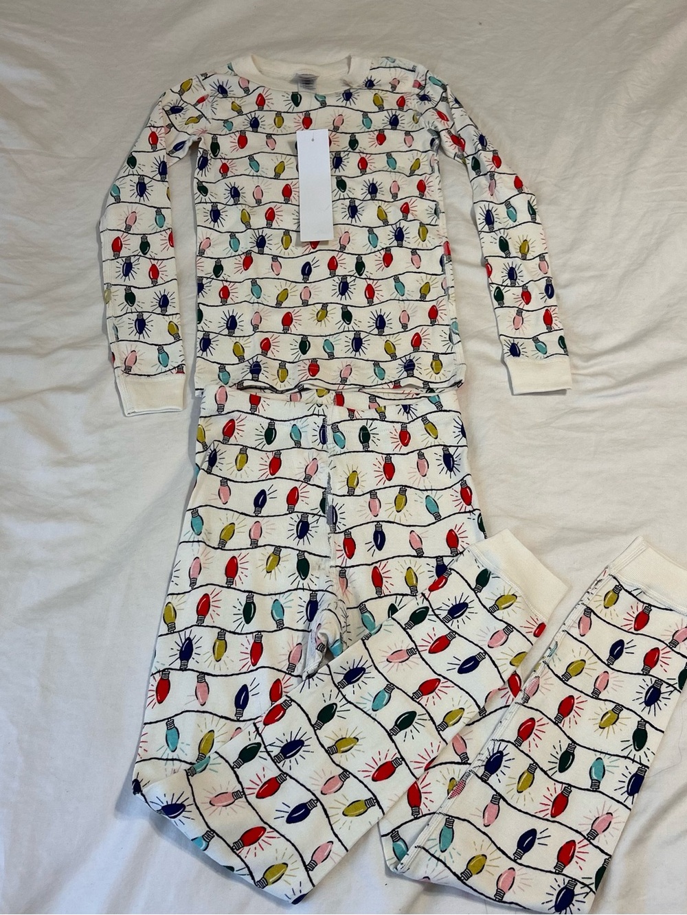 Hanna Andersson Christmas Light Pajama Set Kids 8 Organic Cotton Holiday Winter